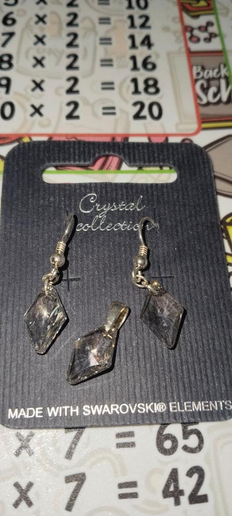 Náušnice s príveskom, nové, nepoužívané, swarovski