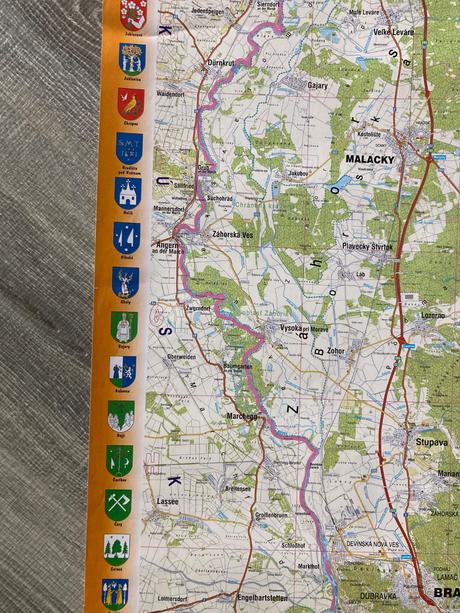 Mapa región záhorie,