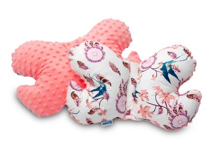 Sensillo vankúšik motýlik z minky vtáčiky, šírka (cm): 30,dĺžka (cm): 30