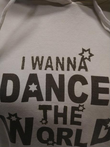 Biela mikina klokanka s nápisom, up fashion, l/xl, l