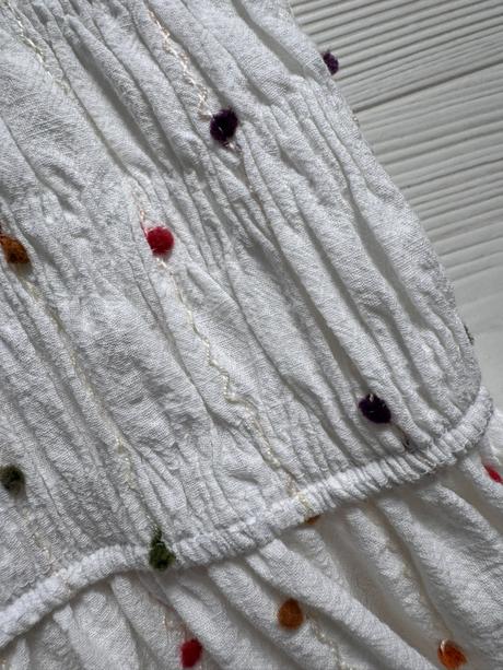 Zara - letné šaty s farebnými pompom, zara,s