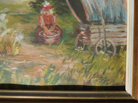 Kočovníci-olej na plátne 1952, 38 x 48 cm 2 kusy, 