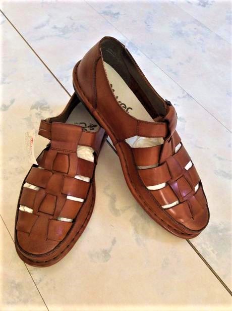 Celokožené retro sandále rieker, rieker,42