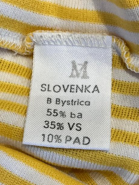 Žlto-biely pásikavý top s rolákom slovenka (m), slovenka,m