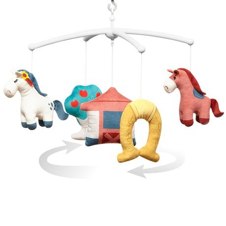 Babyono kolotoč nad postieľku s melódiou horses, 