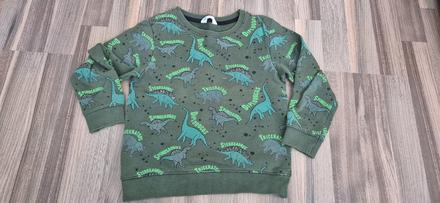 Mikina tmavozelená dinosaury, zn. h&m, veľ.110-116, h&m,110