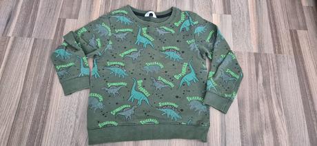 Mikina tmavozelená dinosaury, zn. h&m, veľ.110-116, h&m,110