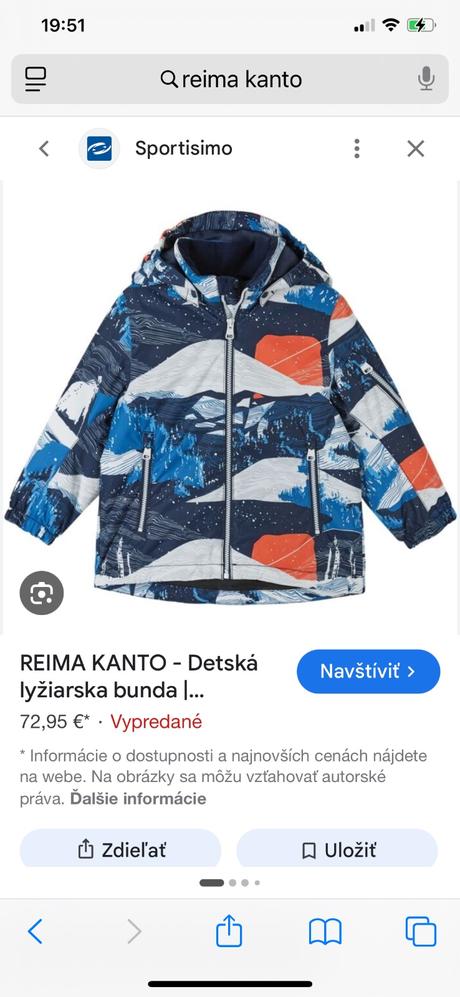 Reima kanto zimná lyžiarska bunda 116/122, reima,116