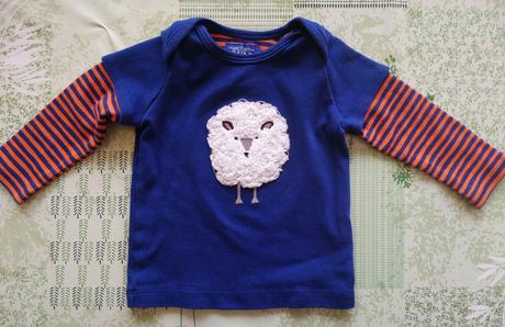 Tmavo modré tričko ovečka, joules, 68-74 cm, 74