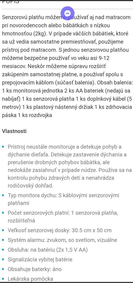 Nanny detský monitor dychu, nanny