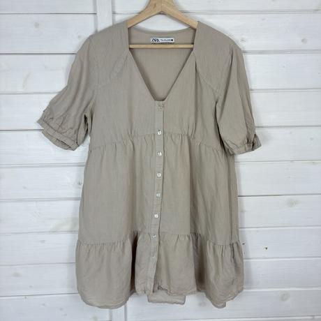 Šaty s prímesou ľanu, zara,m