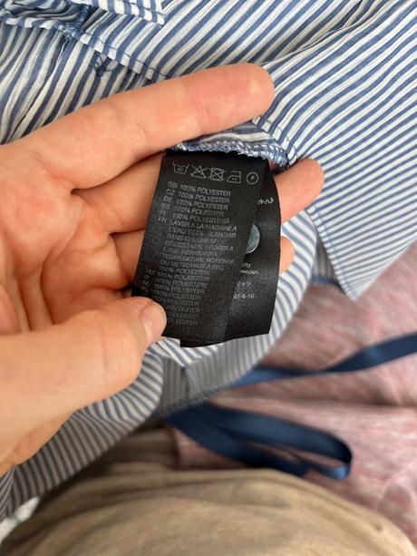 Pruzkovana priehladna bluzka s maslou, h&m,s