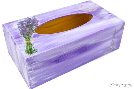 Box na servítky - ručne maľované+decoupage,