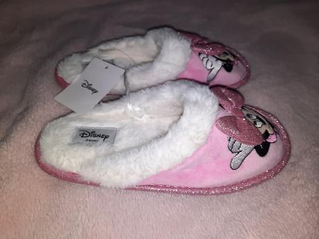 Ružové lesklé domáce papuče minnie mouse 36, primark,36