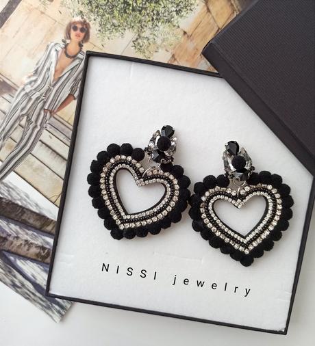 Čierne náušnice v tvare srdca, 