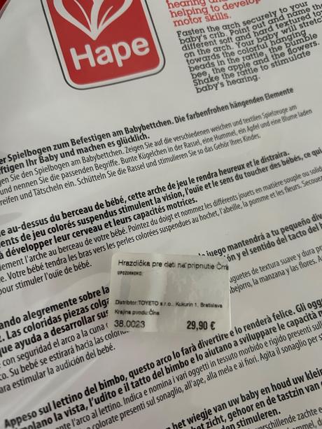 Hape nova hrazdička na pripnutie čmeliak,