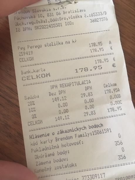 Jedalenska stolička pegperego siesta, 