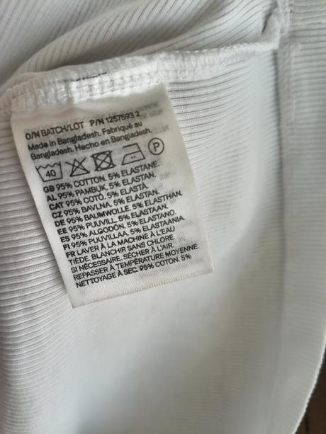 H&m rebrované nové bavlnené elastické tielko l, h&m,l / xl