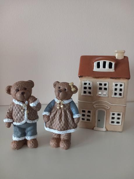 Sada 2ks stojacie keramické medvedíky, 