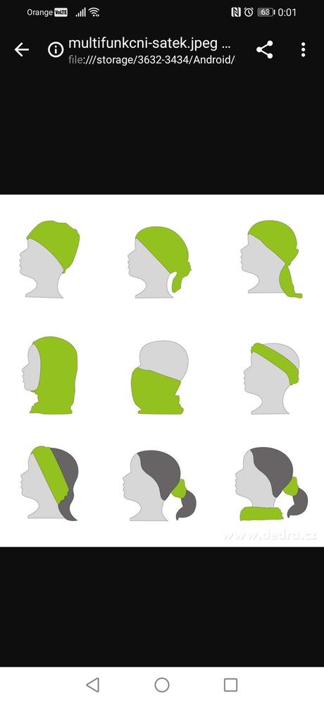 Multifunkčná šatka - rusko, 