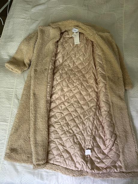 Oversize kabát s umelou kožušinou, reserved,m