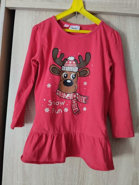 Červena tunika -šaty, bonprix,110