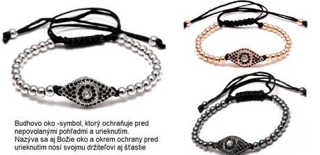 Ochranný náramok budhovo oko,zirkónove, 