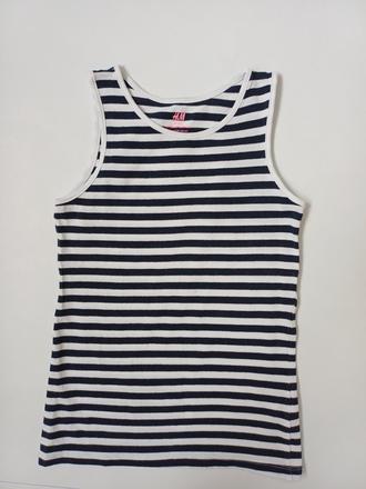 Tielko pruhované - tričko bez rukávov, h&m,122