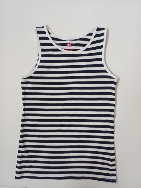 Tielko pruhované - tričko bez rukávov, h&m,122