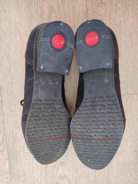 Čierne kožené oxfordky tamaris, tamaris,38