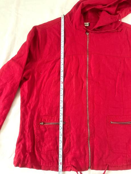 Červená ľanová bunda, yessica,44