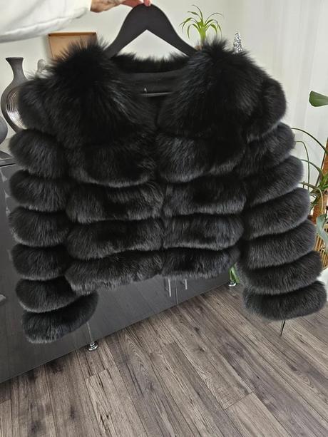 Čierny kožuch líška 2v1, s