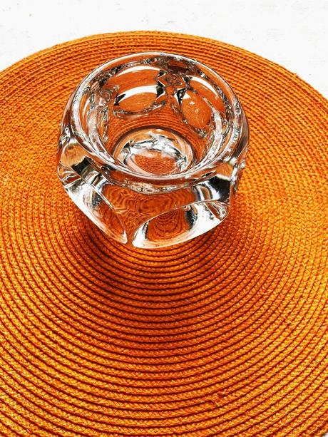 Masívny sklenený svietnik bohemia, 