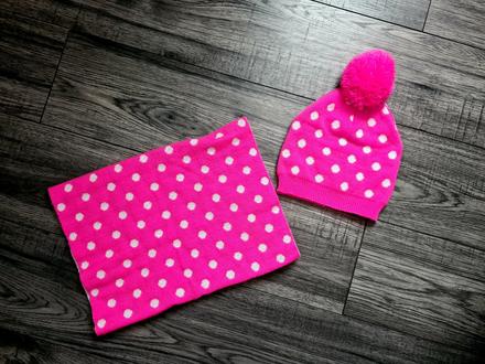 Guľkovaný set čiapka nakrčník, 104