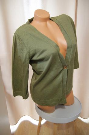 Zelený khaki kardigan, m/l, m