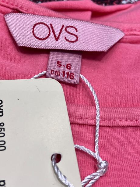 Dievčenské tričko s volánom a nápisom ovs 5-6 r., ovs,116