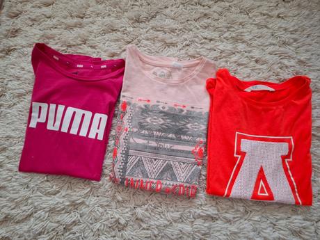 3ks tričiek puma, h&m, f&f, puma,146