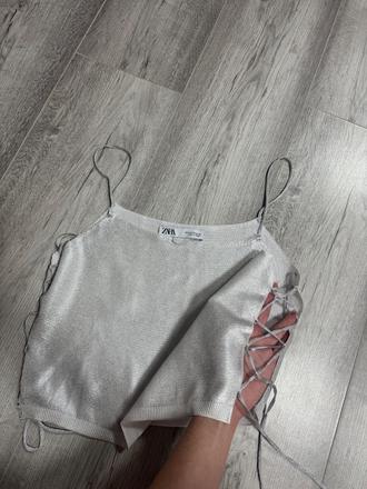 Strieborný top, zara,m