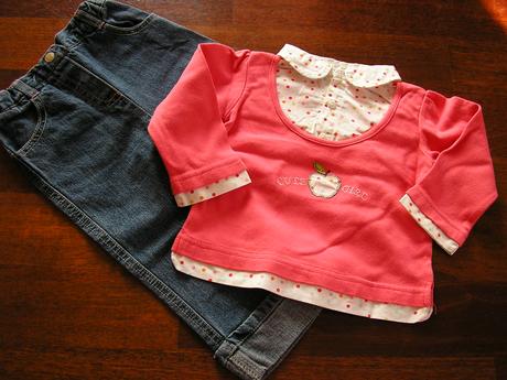 Súprava "jabĺčko" rifle a tričko, c&a,86