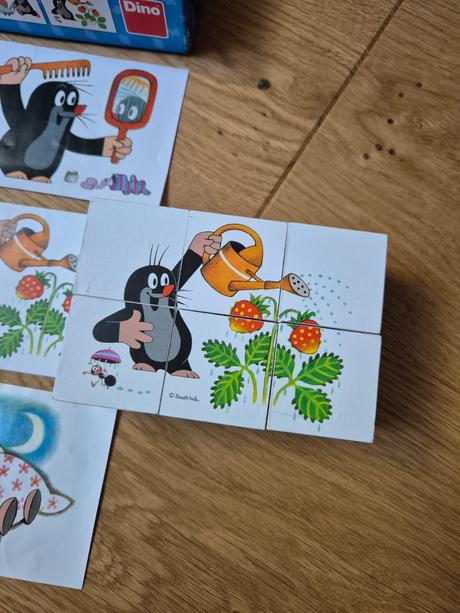 Drevené kocky + náučné kartičky sú perom, 