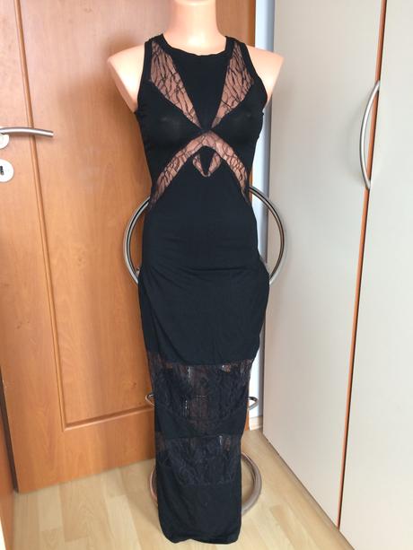 Dlhé čierne s čipkou zn. asos, s