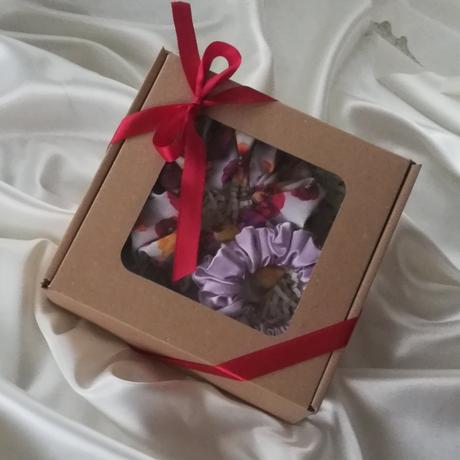 Darčekové balenie, set, doplnky na vlasy, gumičky, 