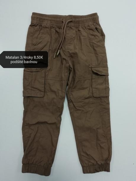 Hnedé podšité nohavice s kapsami, matalan,104