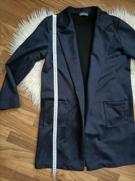 Krásny modrý kabát/sako bez zapínania, m
