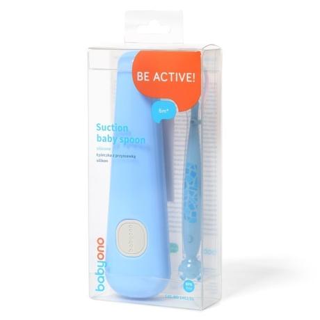 Babyono 1462/01 lyžička s prísavkou úzka + púzdro,
