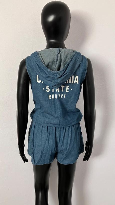 Rifľový letný overal s nápisom a kapucňou (34), gate,xs