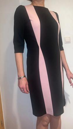 Šaty čierno-ružové s 3/4 rukavmi, 40