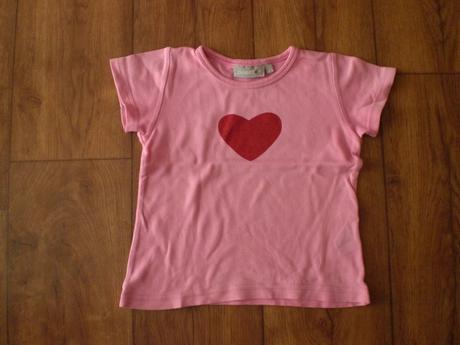 Ružové bavlnené tričko so srdiečkom 2-3 roky, 98