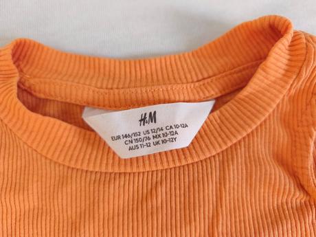 Oranžový crop top, h&m,152