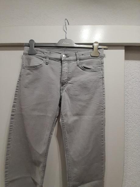 Elastické rifle šedé slim fit 158, h&m,158